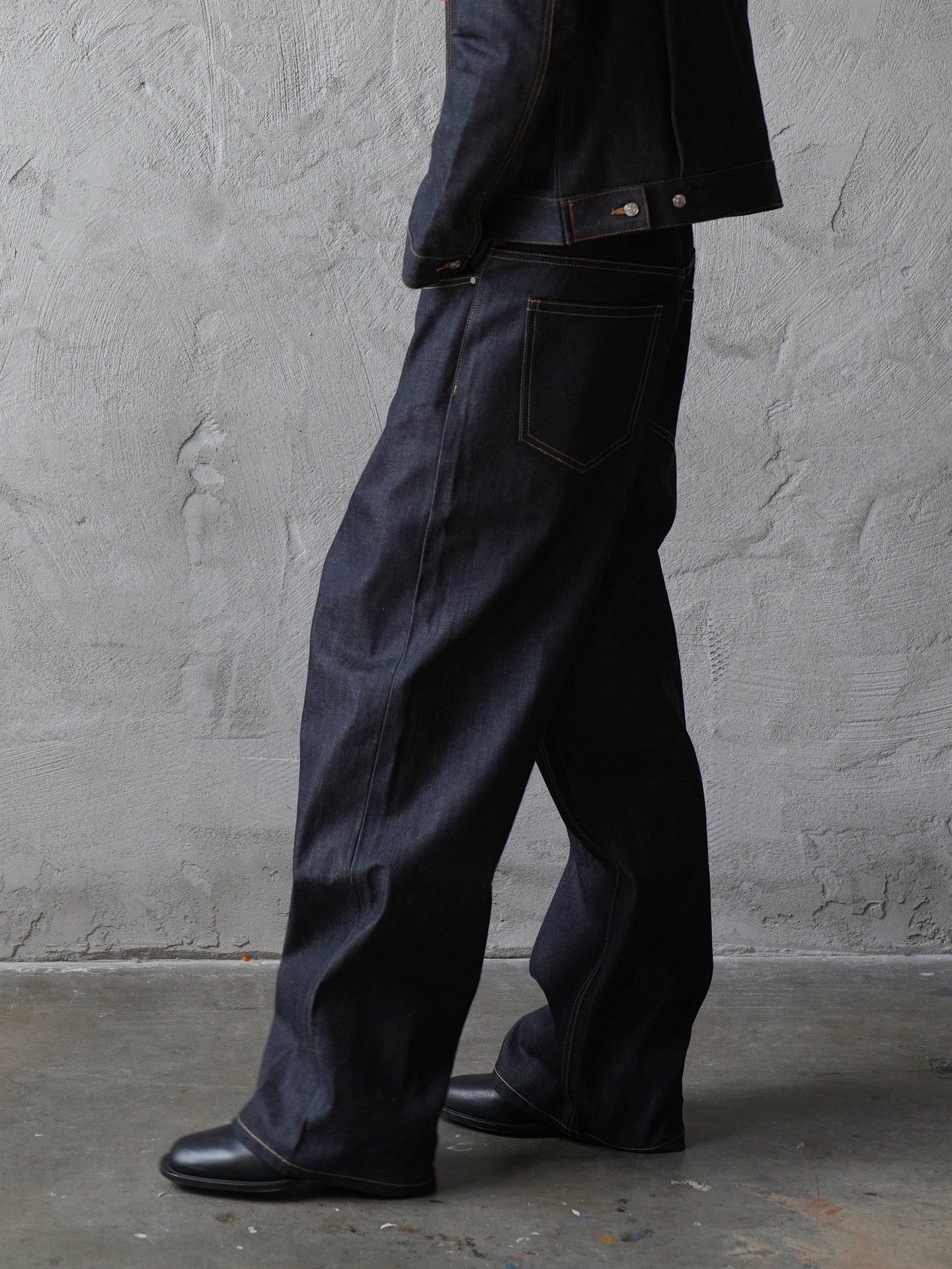 Oversized Black Leather Jacket & Pants Set