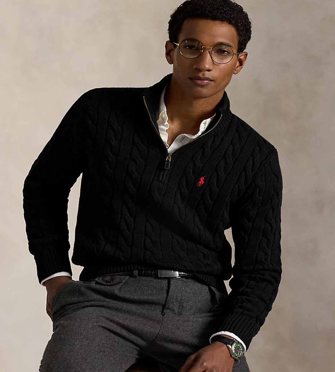 Polo Ralph Lauren Cable-Knit Half-Zip Sweater